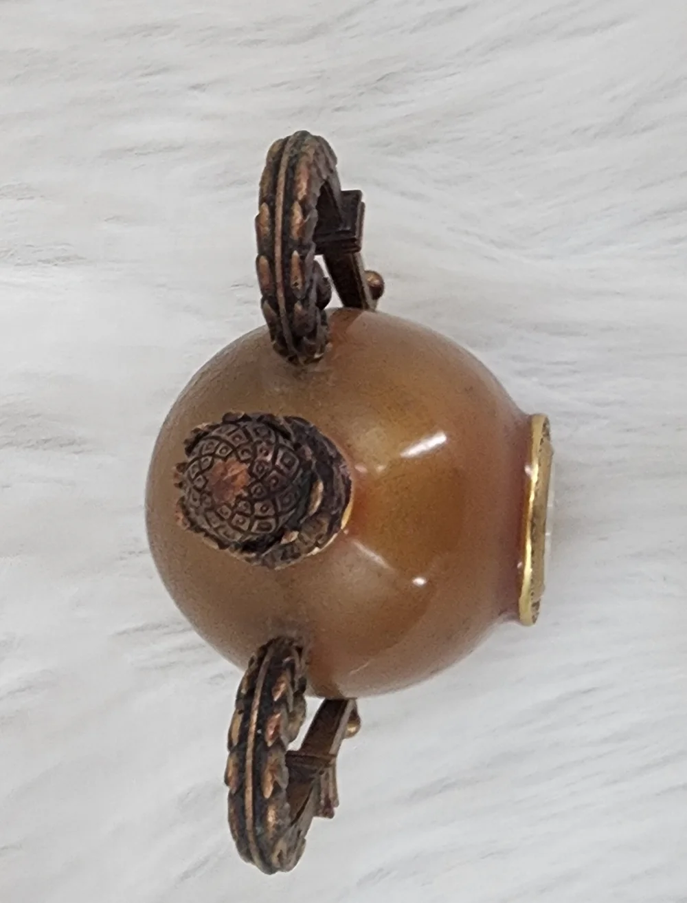 Vivian Alexander Antique Fabrege Egg Clock Brown Gold *needs Battery